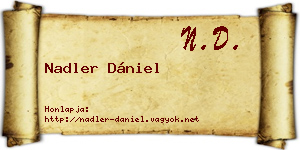 Nadler Dániel névjegykártya
